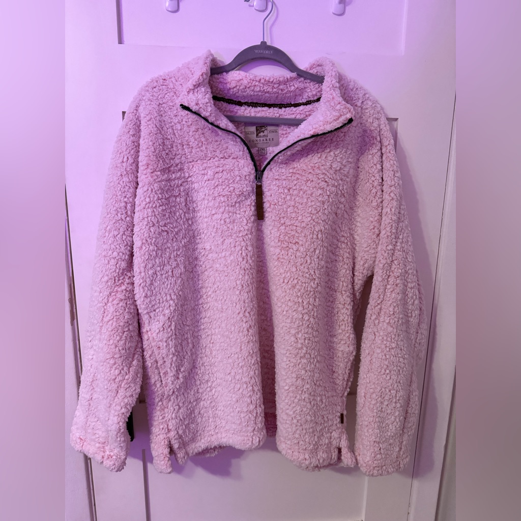 Cozy Pink Sherpa Quarter-Zip Pullover